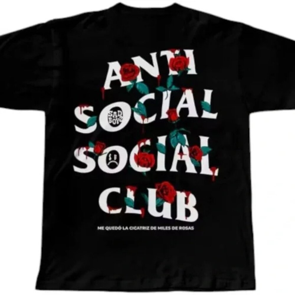 NWT Anti Social Social Club Sadboyz Miles De Rosas Tee Black XL